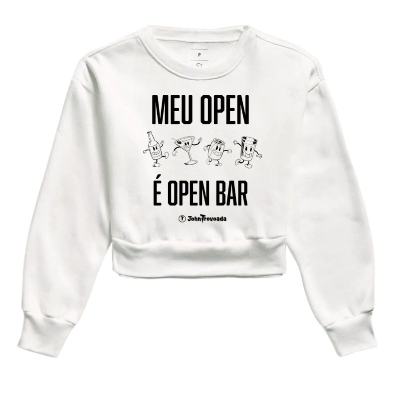 Cropped Meu open é open bar