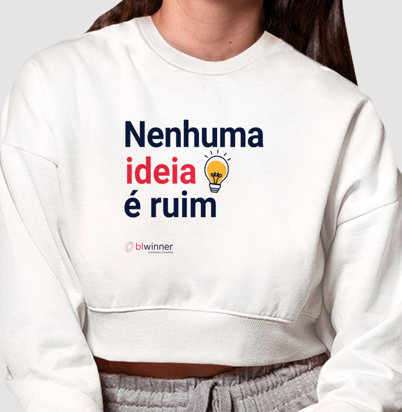 Cropped Moletom Nenhuma Ideia é Ruim