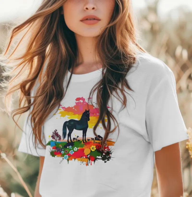 Cavalo colorido - Algodão 30.1 