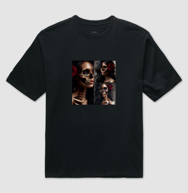 Camiseta RCV Rosa Caveira trio