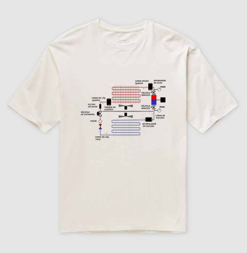 Camiseta Ciclo de Refrigeração - Estilo HVAC