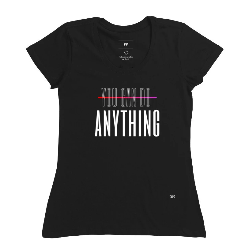 Camiseta - You Can 2 - Preta/Branca/Cinza