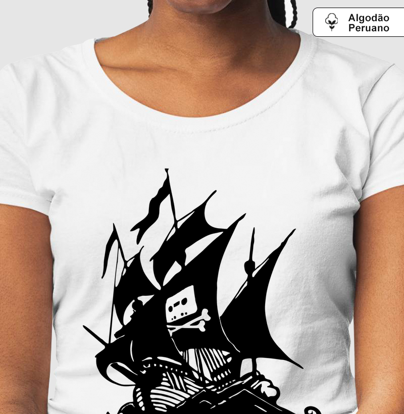The Pirate Bay Black - Camiseta Algodão Peruano