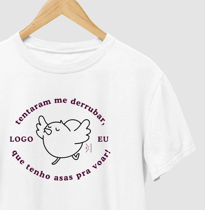 Camiseta Logo eu que tenho asas pra voar