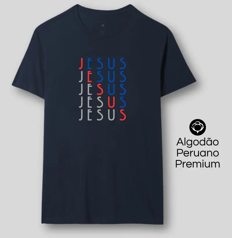 Estampa Jesus Diagonal Azul Mar. Masc.