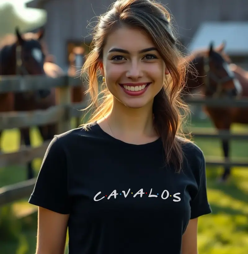"CAVALOS" (Estilo Friends) - Algodão 30.1 