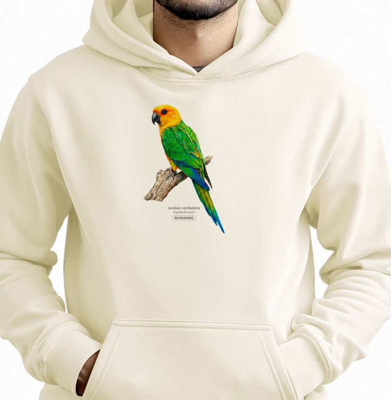 Traços Alados - Jandaia-verdadeira - Moletom Hoodie