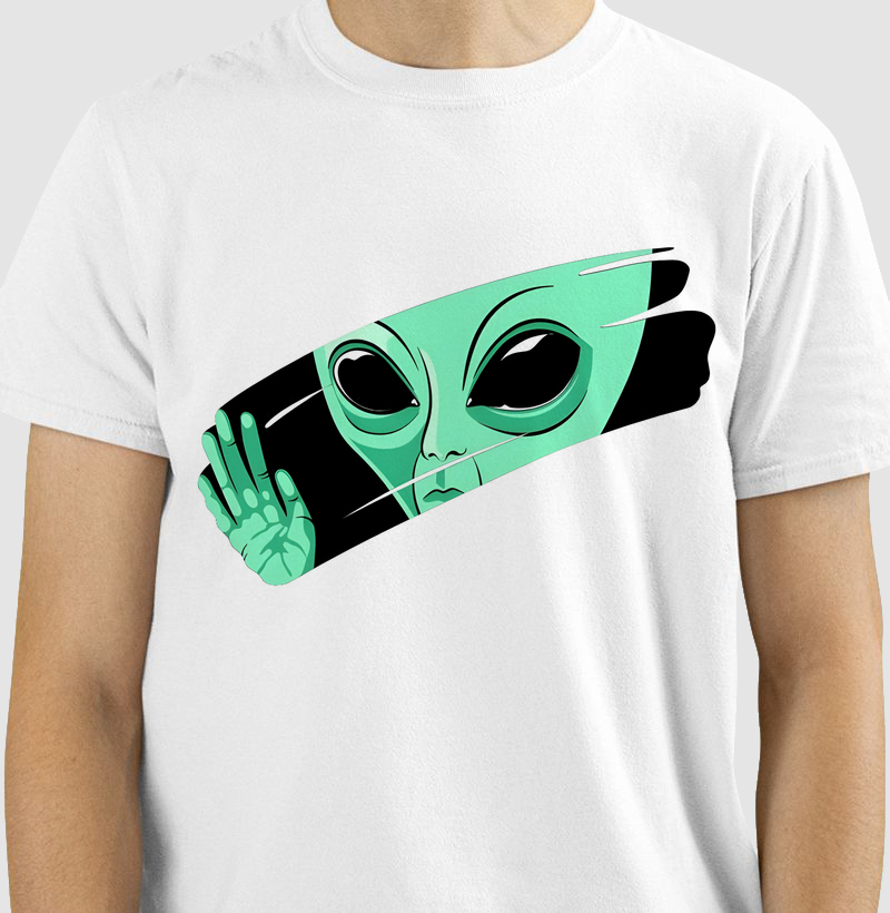 Alien look though the glass