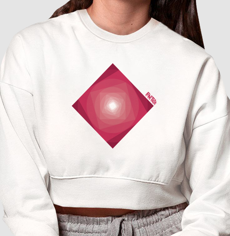 MOLETOM CROPPED "INFINITA FANTASIA" / MAGENTA MININAL