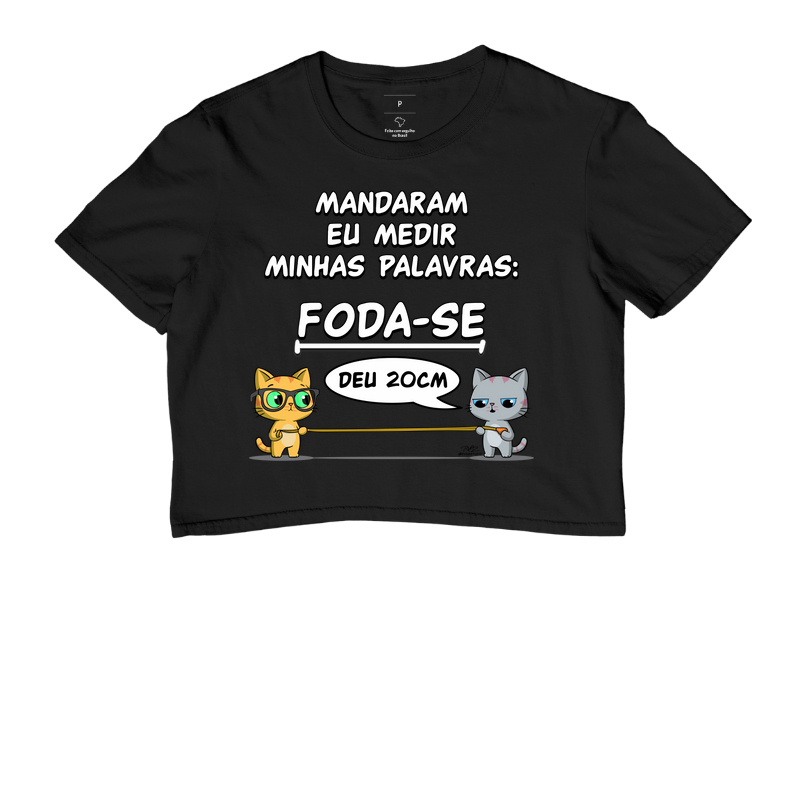 Camiseta Gato Sincero Medir Palavras