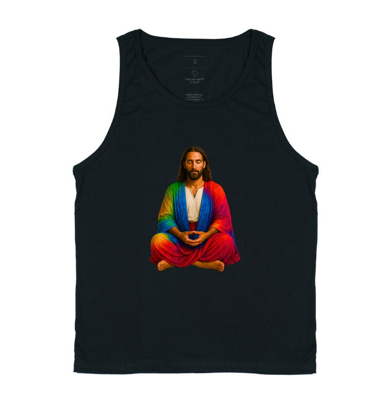 Cristo Cósmico Meditante  | Yeshua em Paz com Manto Arco-Íris
