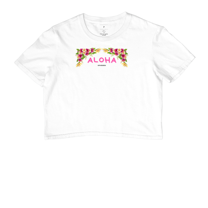 Cropped Aloha Flower One branca
