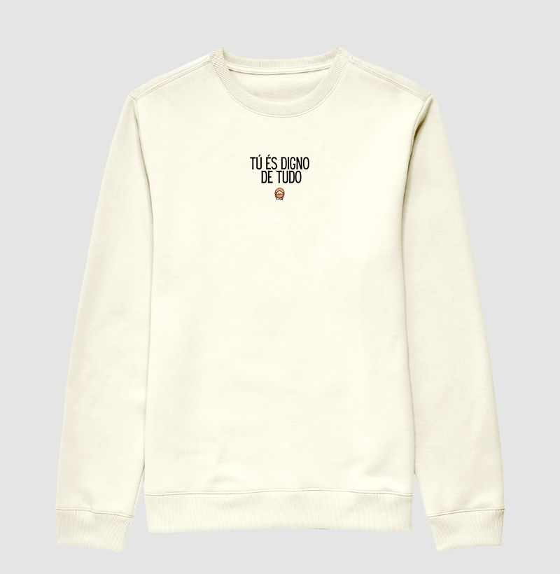 TÚ ÉS DIGNO DE TUDO | Hoodie Cristão Slim Loucos Por Jesus