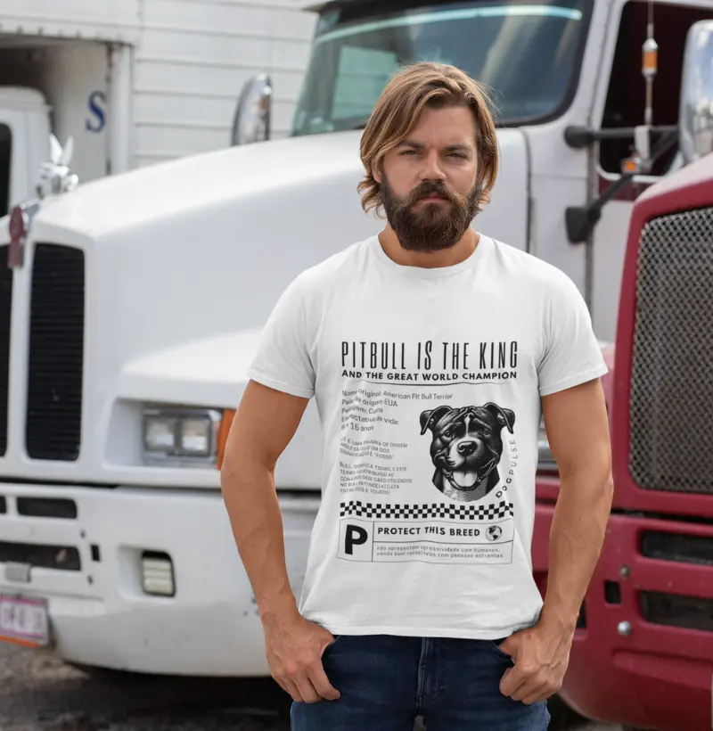 Camiseta Dog Pulse Pitbull Is The King - The Protector