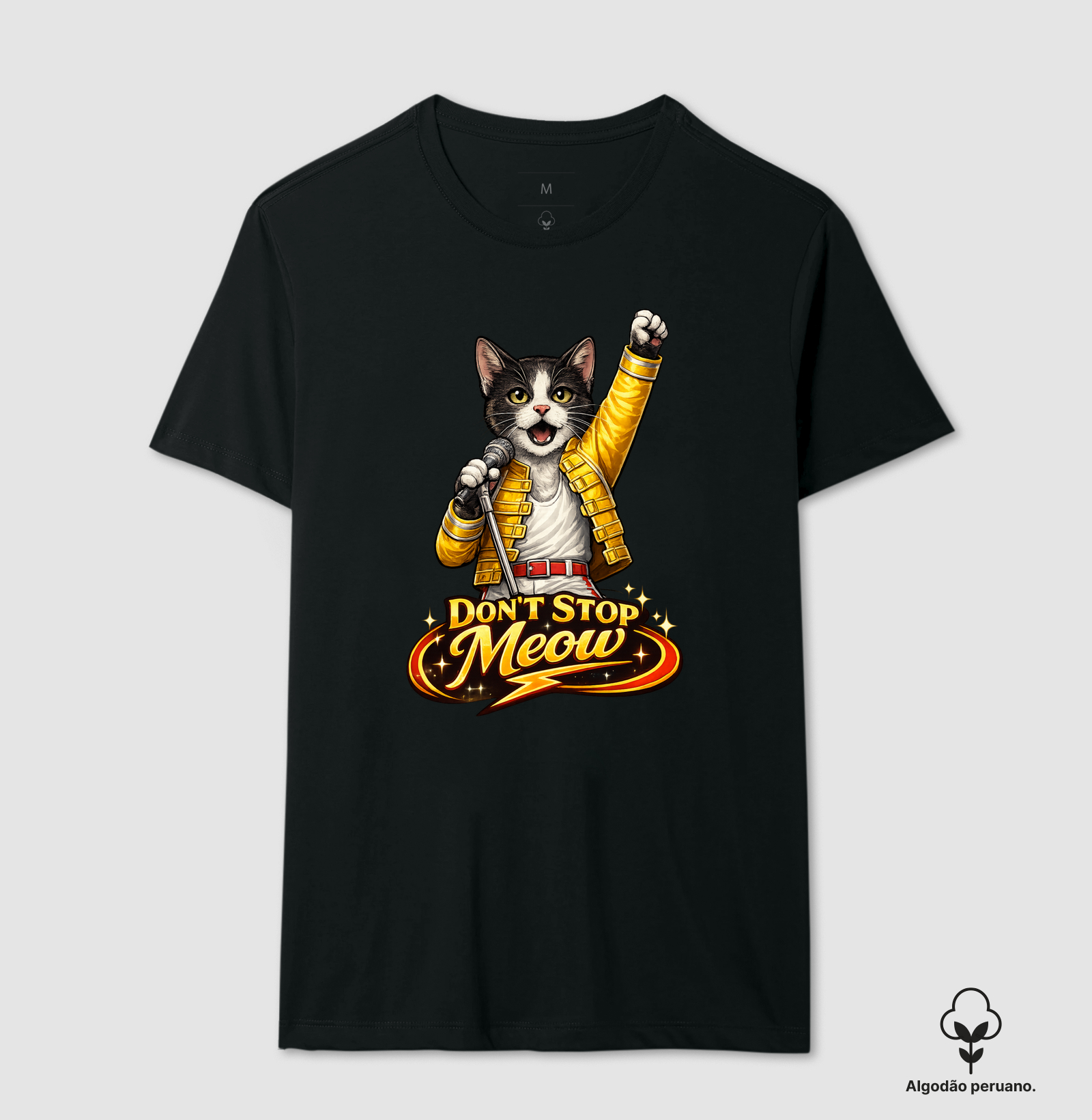 Camiseta Freddie Mercury Don't Stop Meow