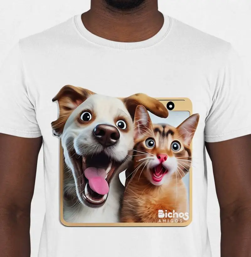 Self Cachorro e Gato Feliz