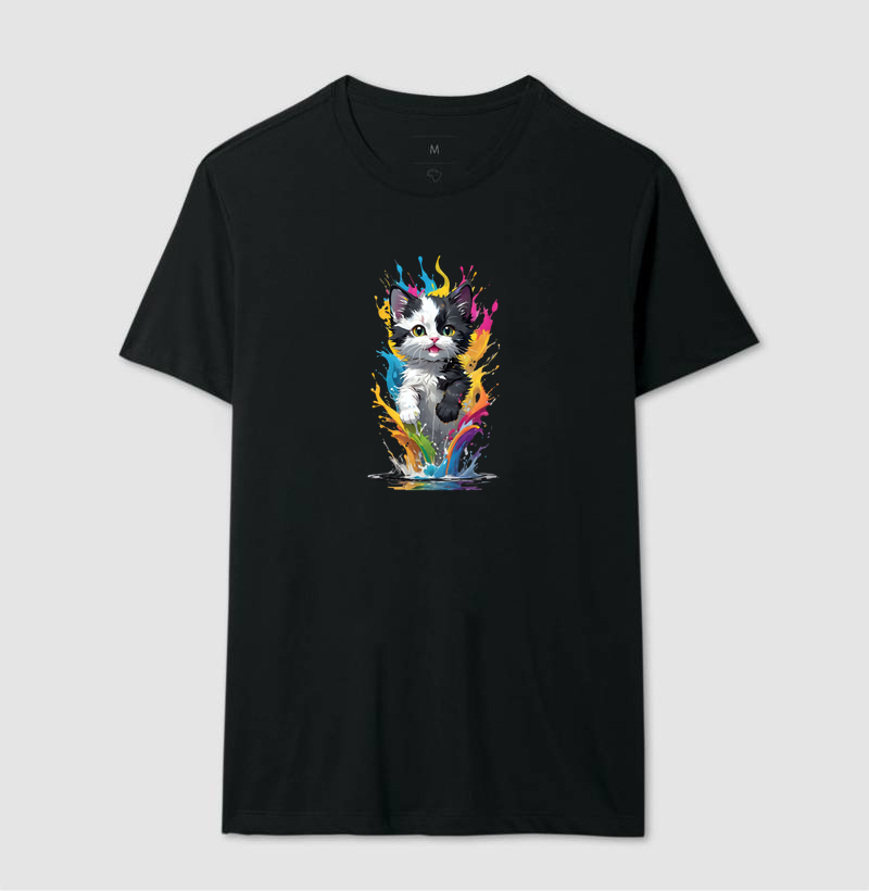 Camiseta Gato aquarela