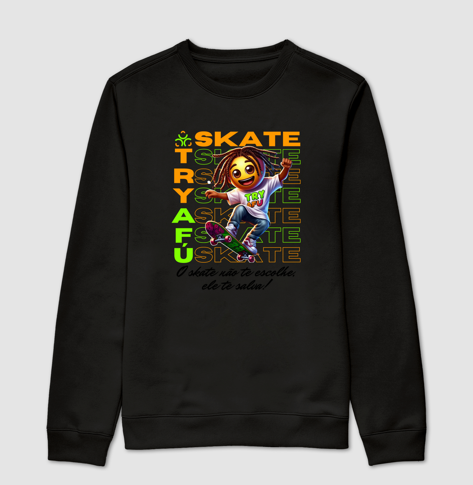 🔥🛹 Moletom Careca Slim Try Afú – Conforto, Estilo e Atitude para Quem Vive o Skate! 🛹🔥