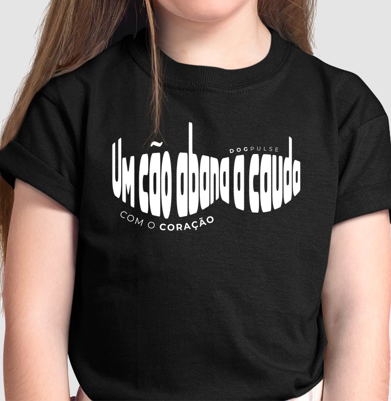 Camiseta Infantil Um Cão Abana a Cauda com o Coração Dog Pulse