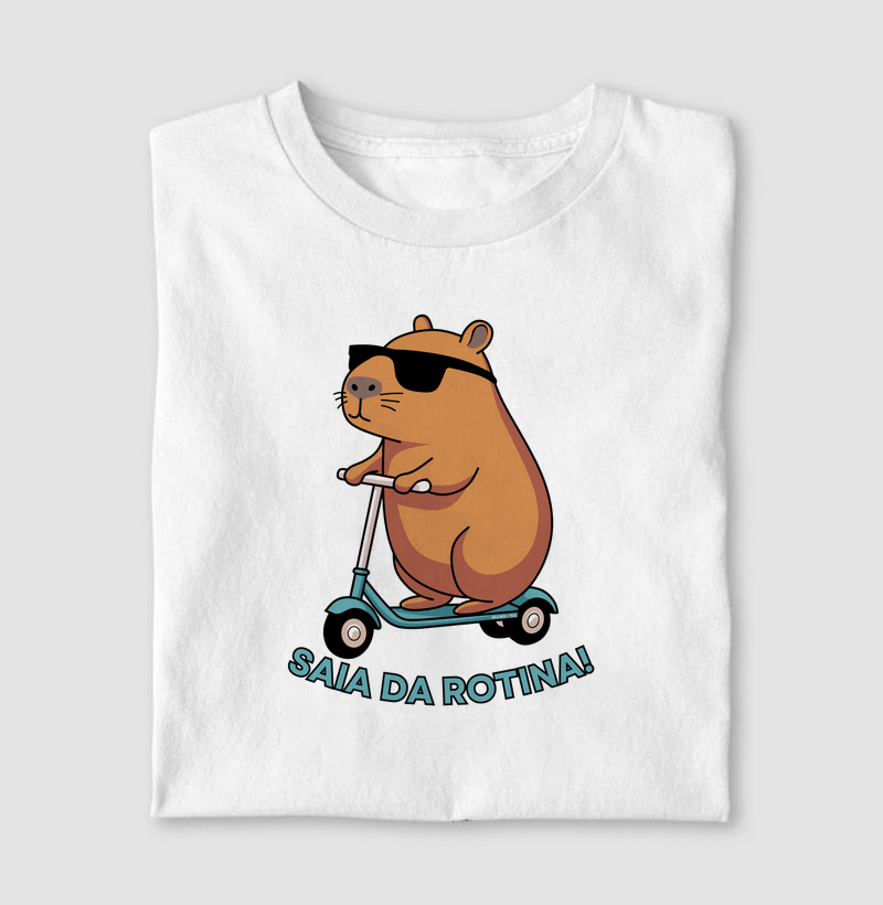 Camiseta Capivara no Rolê – Saia da Rotina