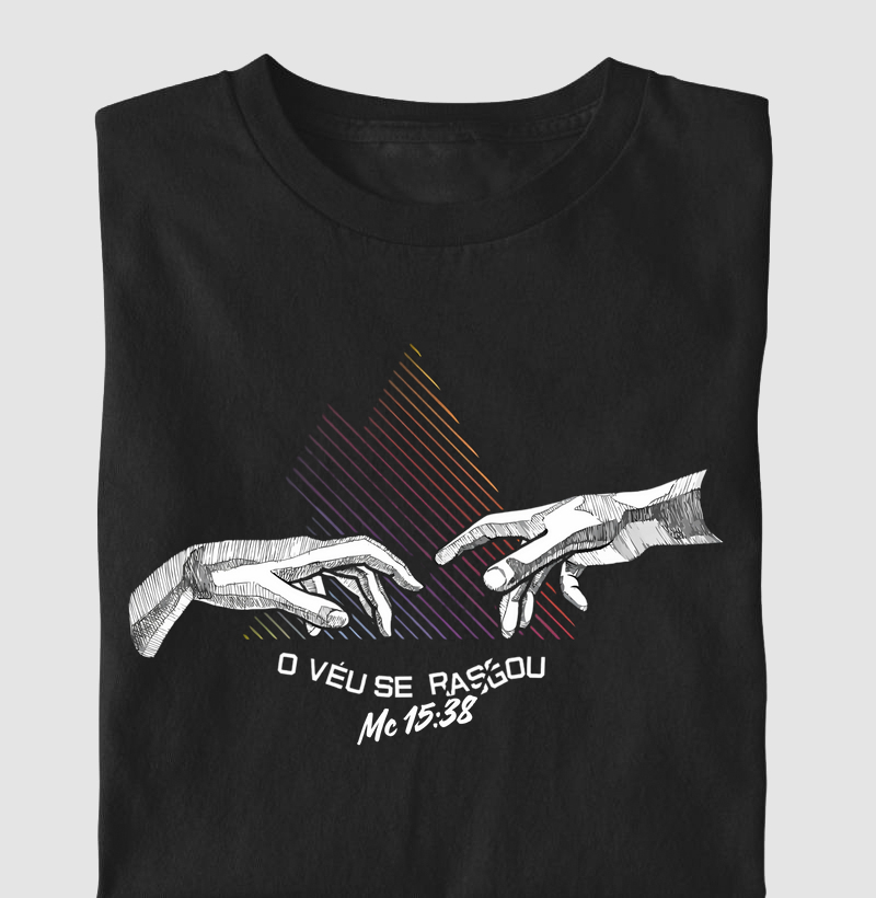 CAMISETA: "E O VÉU SE RASGOU – MARCOS 15:38"