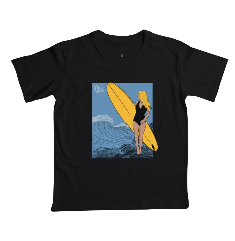 Mulher Surfista Longboard V01 Infantil