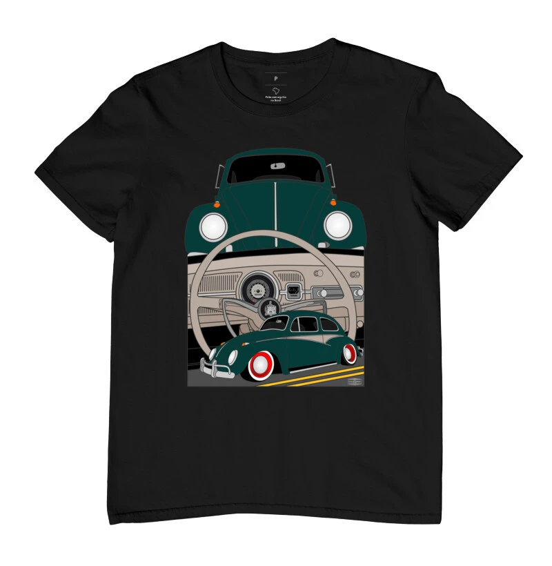 Camiseta Fusca Painel Antigo Verde