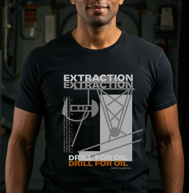 Camiseta Unissex 100% Algodão - Drill for Oil