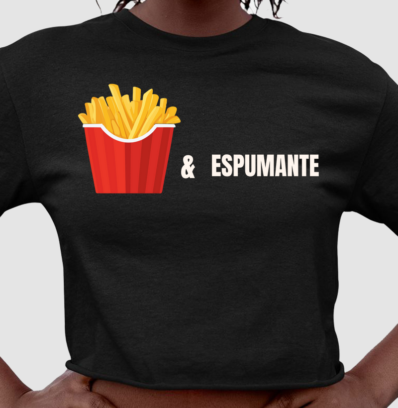 Camiseta Batata Frita e Espumante