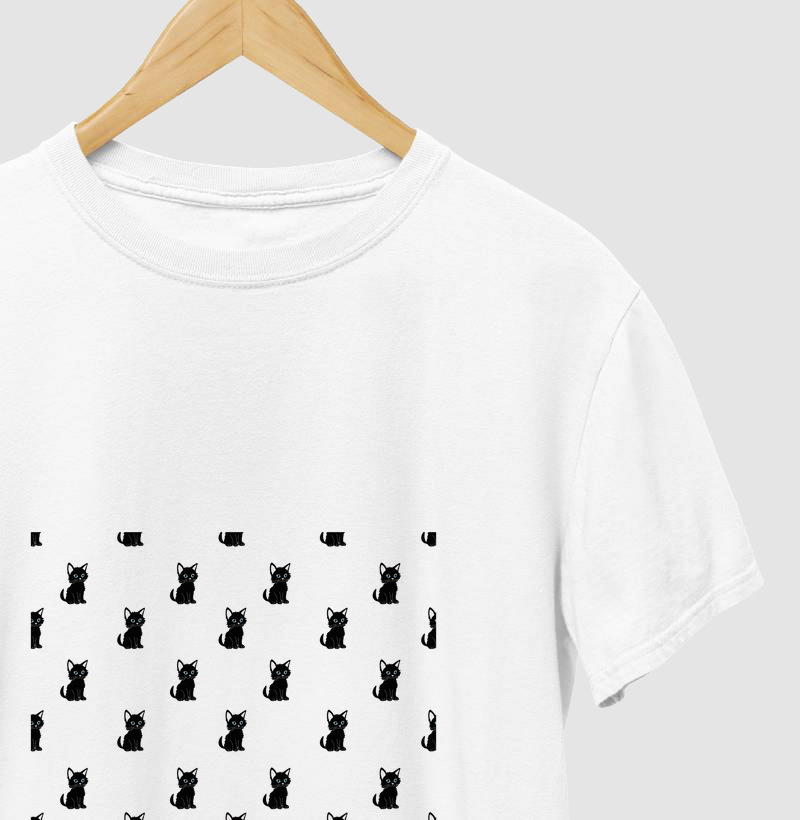 Camiseta – Gato Preto Minimalista 