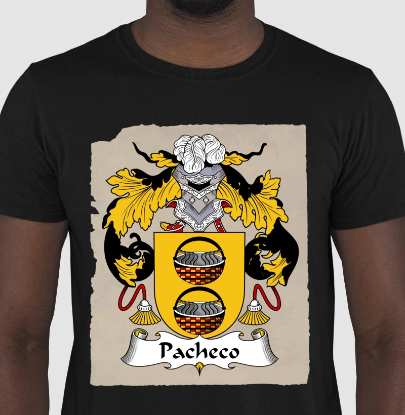 Camiseta Brasão Família Pacheco Símbolo Heráldico