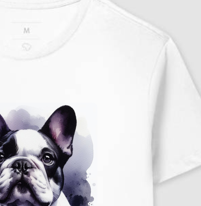 Camiseta Buldogue Francês Aquarela