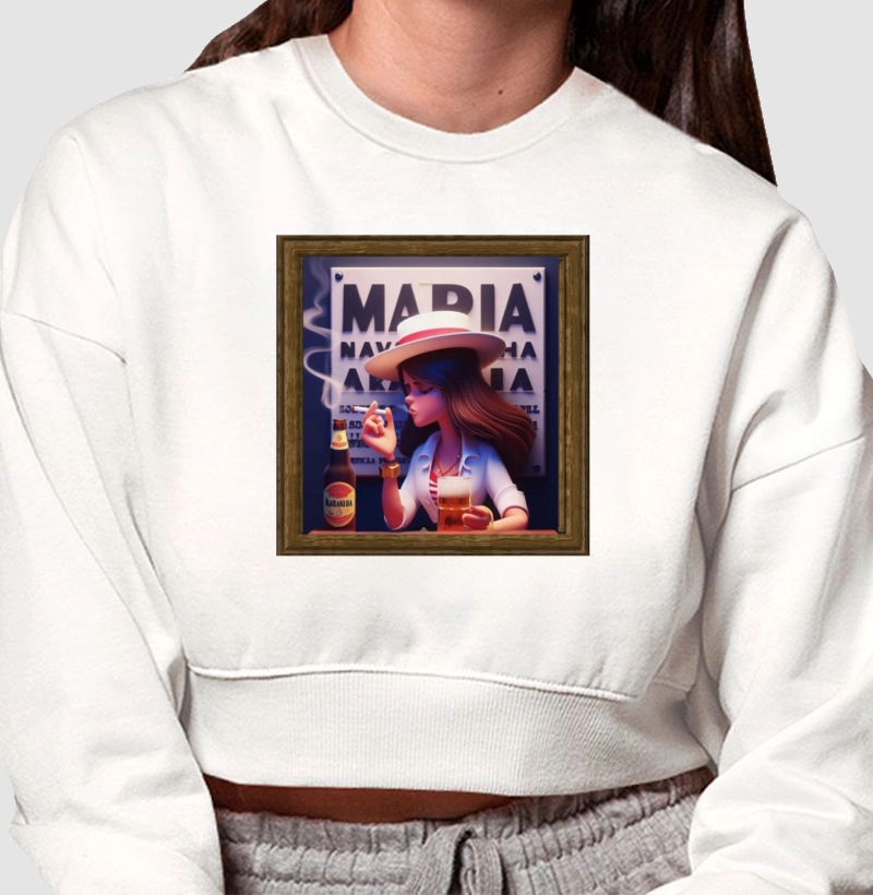 Moletom Cropped 100% Algodão -  Maria Navalha