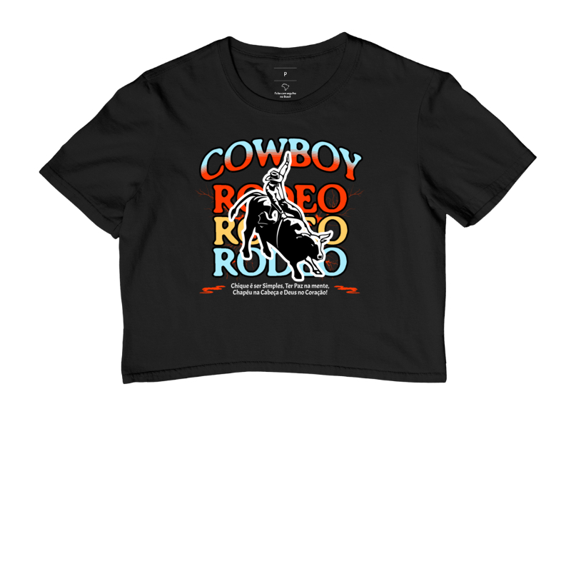 Camiseta Cropped Cowboy Rodeo