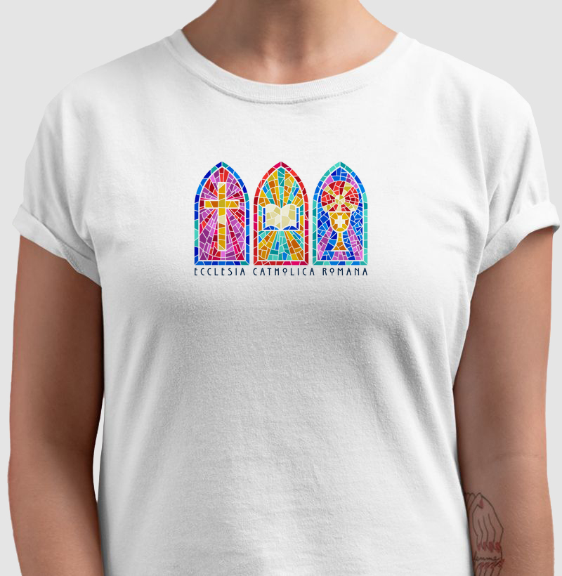 Estampa Vitrôs Católicos Branca Fem.