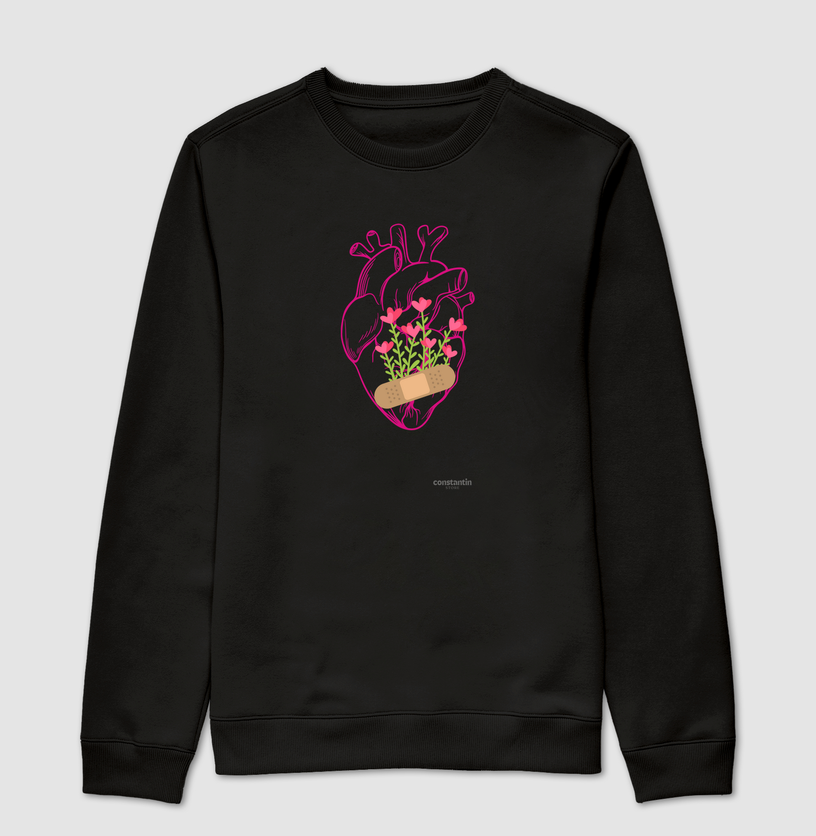 camiseta coração humano de flores