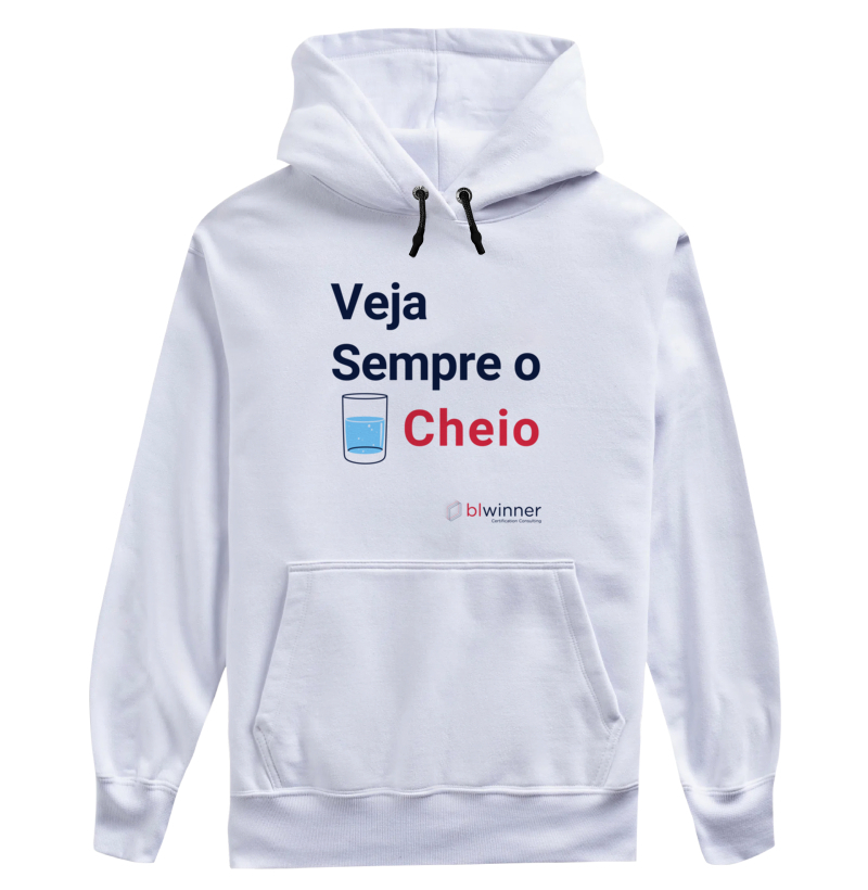 Moletom Unissex Veja sempre o copo cheio