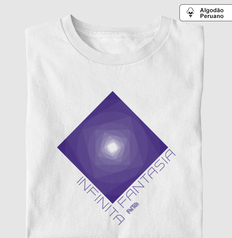 T-SHIRT "INFINITA FANTASIA" / ROXO ESTAMPA GRANDE (ALGODÃO PERUANO)