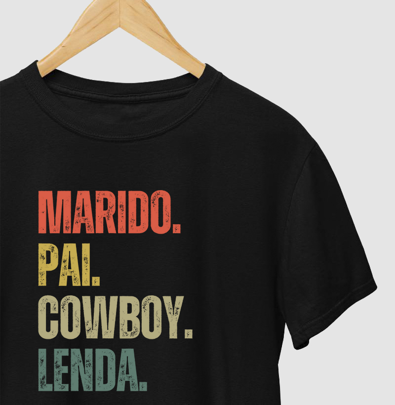 Marido pai cowboy lenda - Algodão 30.1