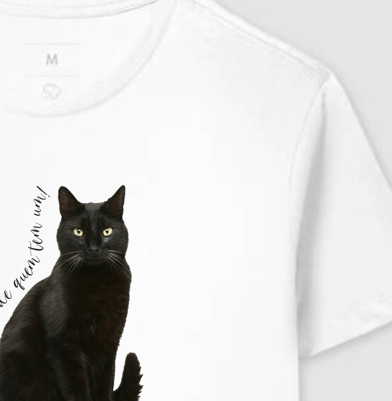 Camiseta Gato preto sorte de quem tem um