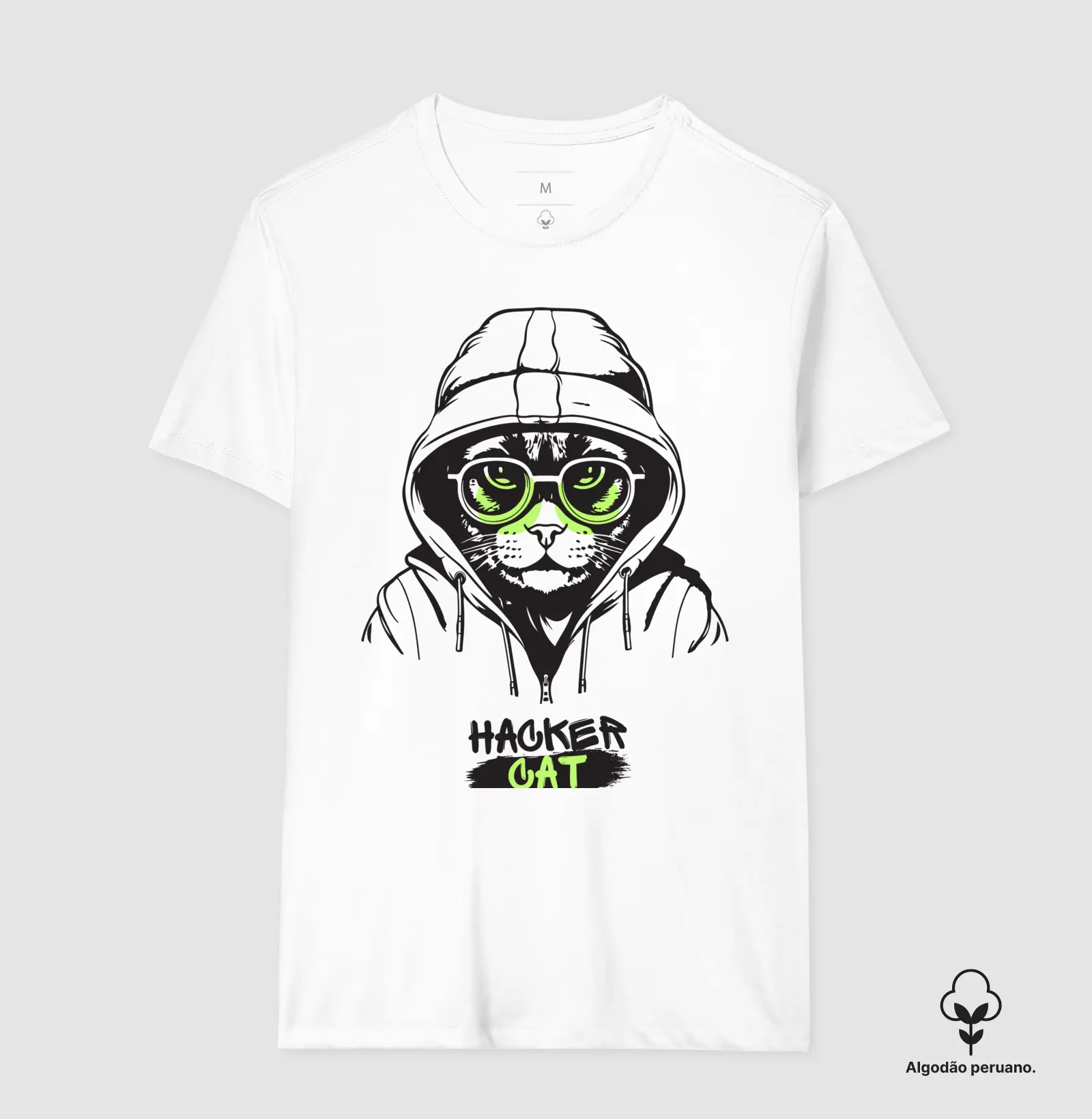 Camiseta Premium - Hacker Cat
