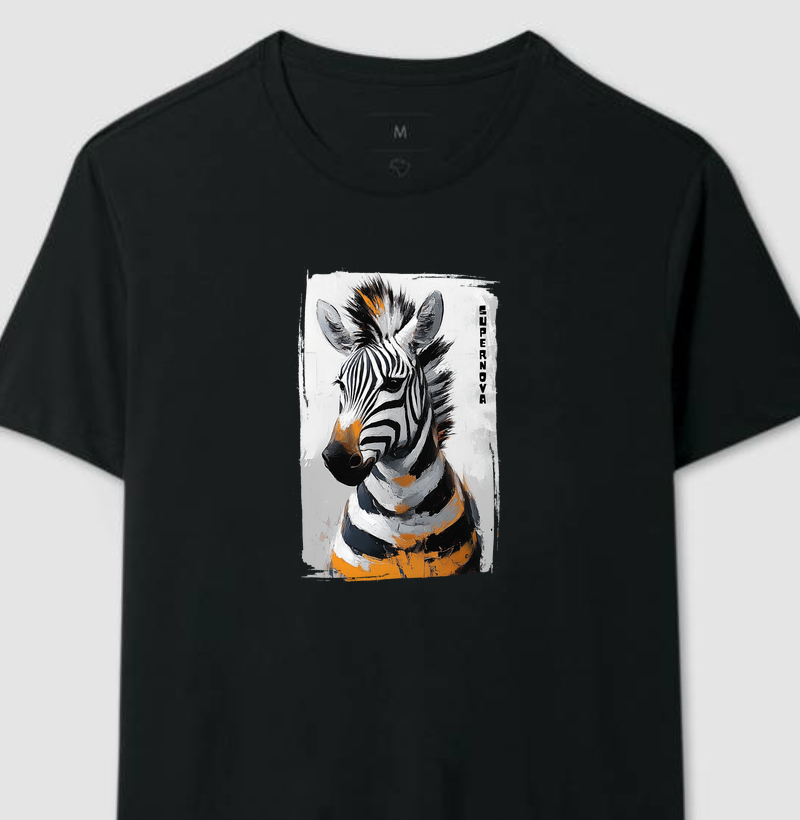 Zebra, o Mestre das Listras. Camiseta Supernova Estampada 