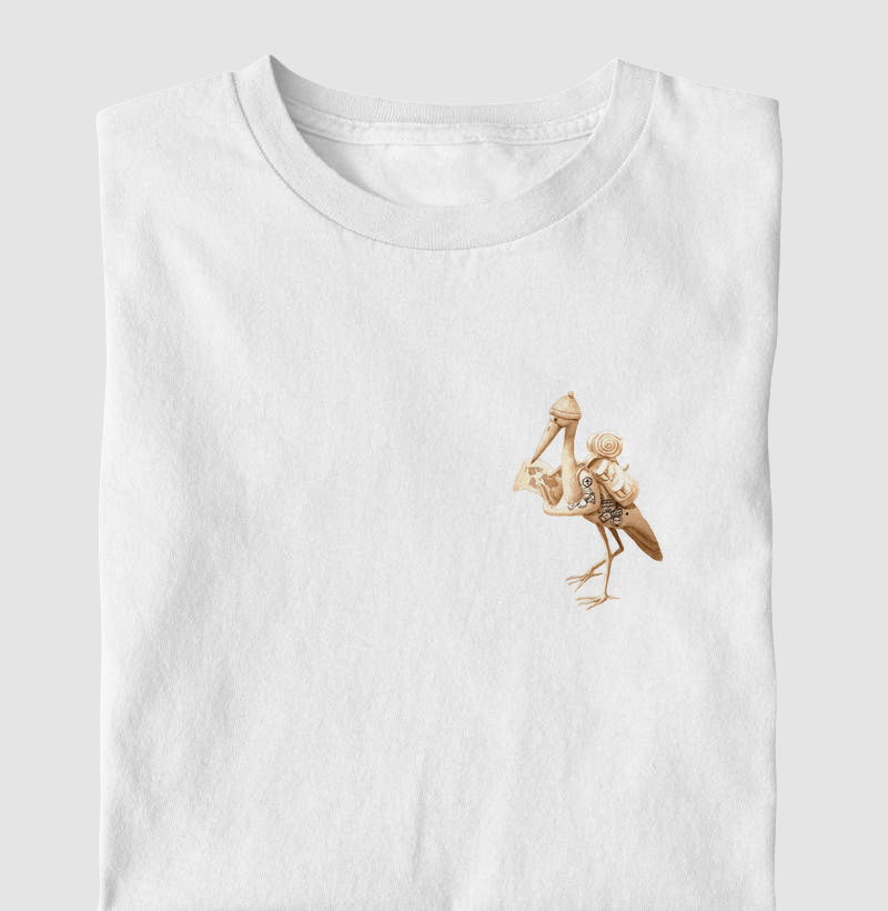 Camiseta Infantil Garça Viajante Mini