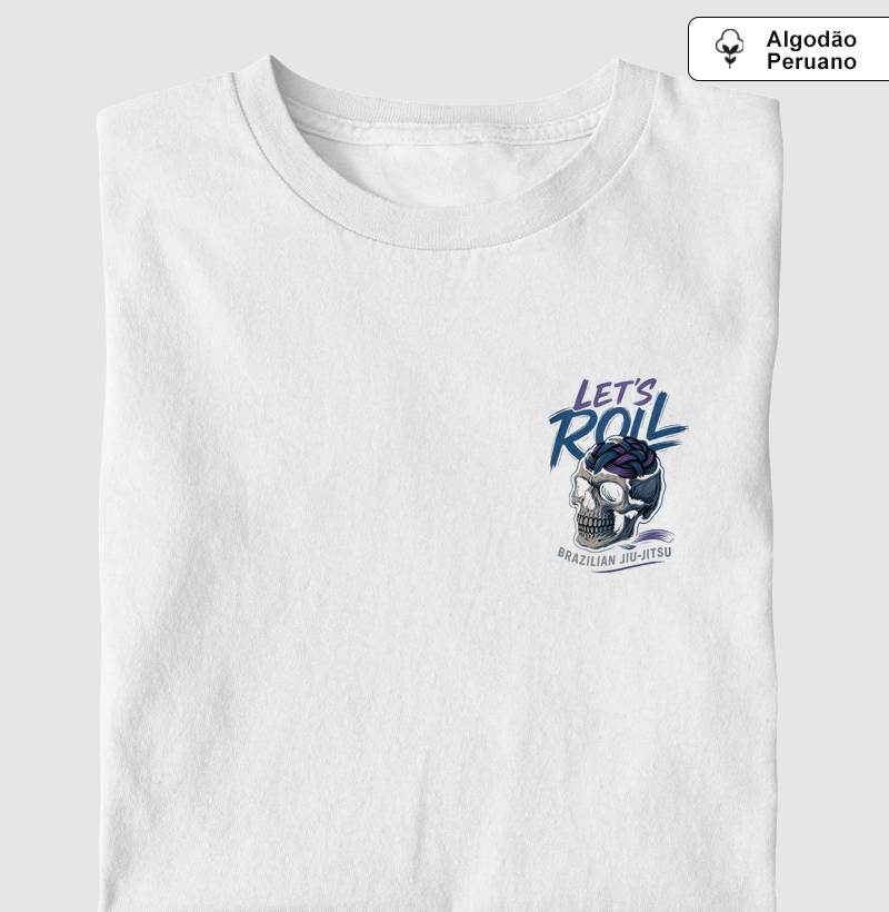 Camiseta Premium - Algodão Peruano - Let's Roll Caveira