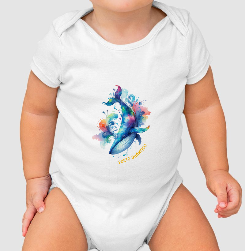 Body Infantil Unissex 100% Algodão - Whale