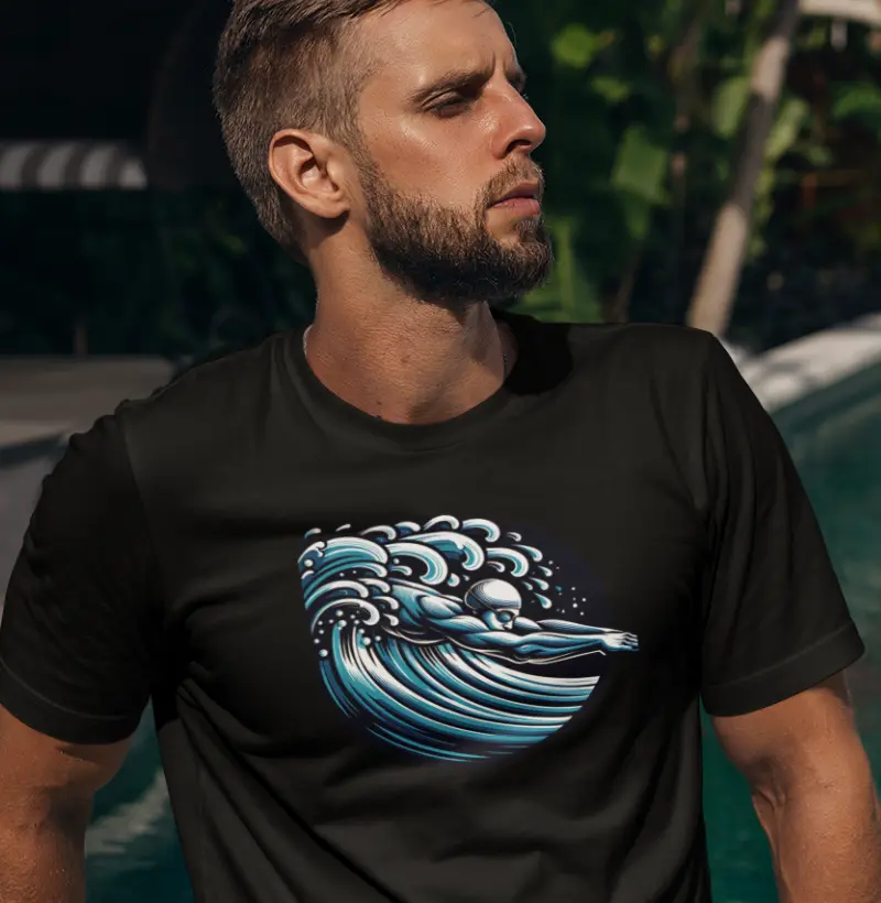 Mergulhe na Onda | Emoção do oceano | Camiseta de natação dinâmica