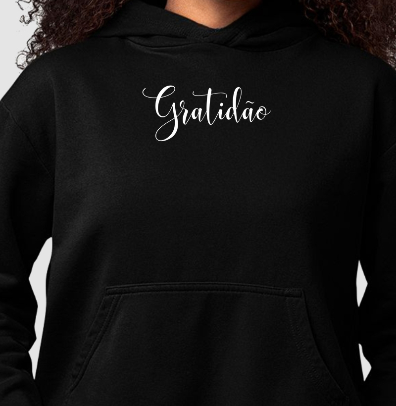 Moletom c/ capuz Feminino - Gratidão