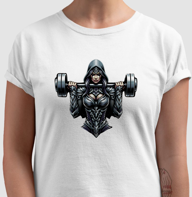 Força Guerreira | Poder da Armadura de Batalha | Camiseta gráfica Aptidão feroz