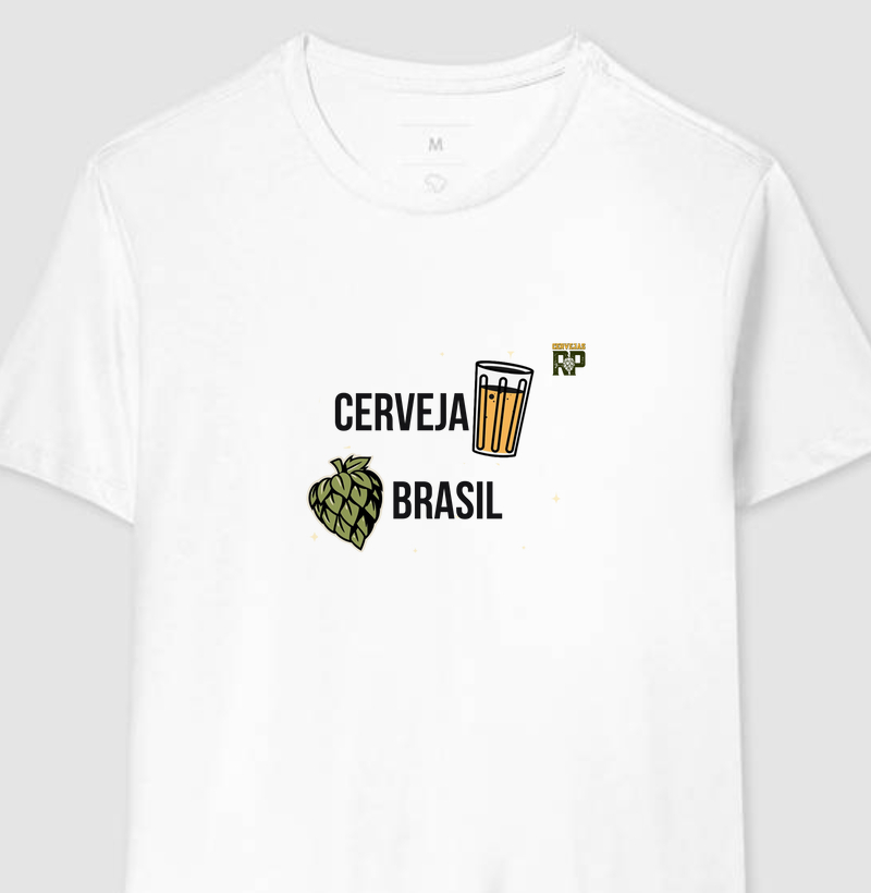Camiseta Cerveja Copo Americano Lúpulo Brasil Cl