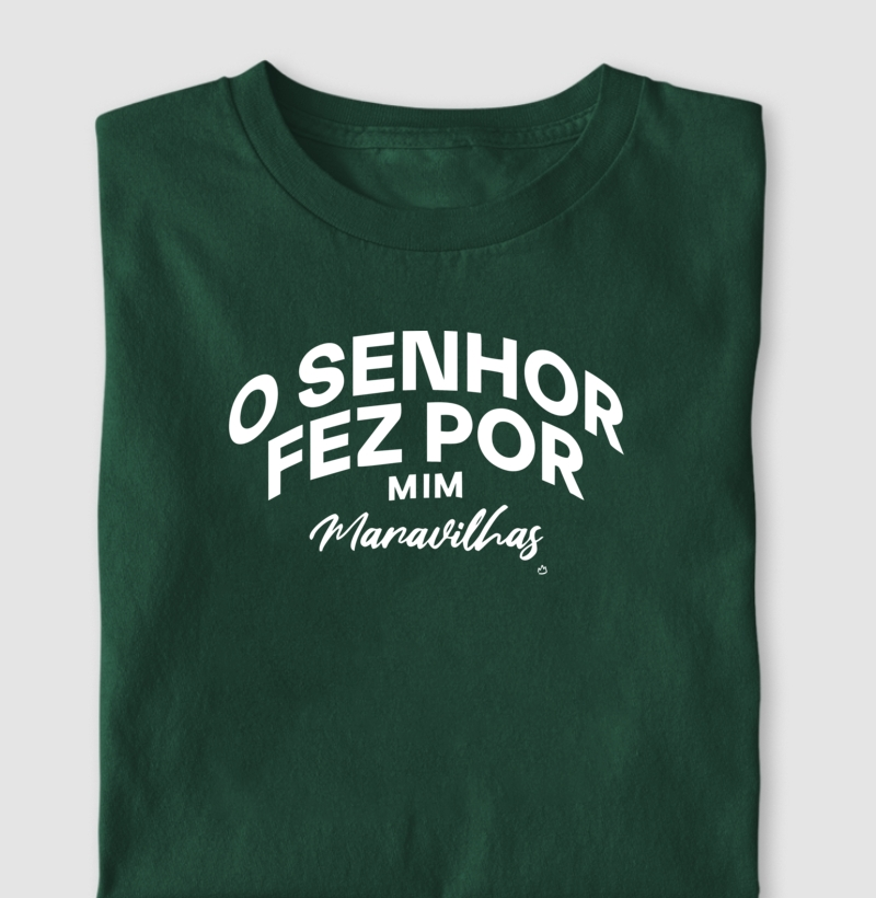 CAMISETA O SENHOR FEZ POR MIM MARAVILHAS